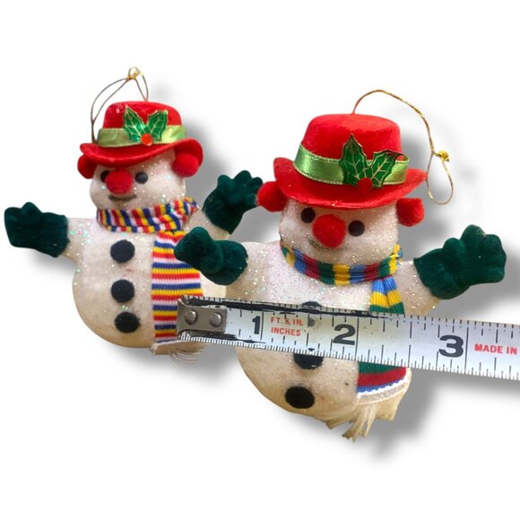 Vintage Snowman Christmas Ornaments Set Of 2 - Picture 6 of 8